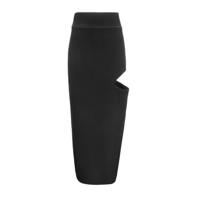 Yavorska Long Skirt With A Cutout In Black