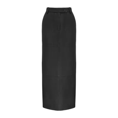 Yavorska Maxi Skirt Made Of Matte Leather In Black