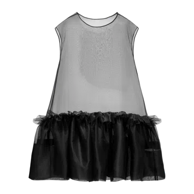 Yavorska Midi Silk Dress With Ruffles In Black