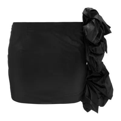 Yavorska Mini Skirt With Rose Applique In Black