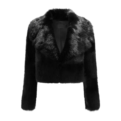 Yavorska Short Black Sheepskin Coat
