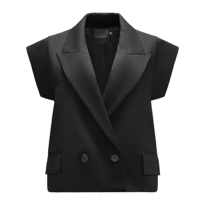 Yavorska Short Sleeveless Vest In Black