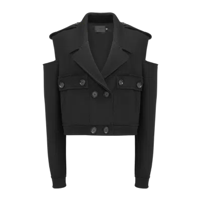 Yavorska Shoulderless Wool Jacket In Black