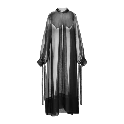 Yavorska Silk Organza Dress With A Bow In Black
