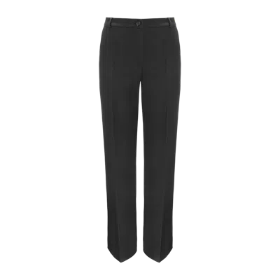Yavorska Silk Wool Trousers With Wide Legs In Black