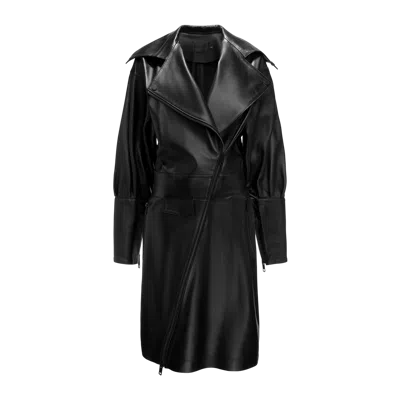 Yavorska Zipped Midi Leather Dress In Black