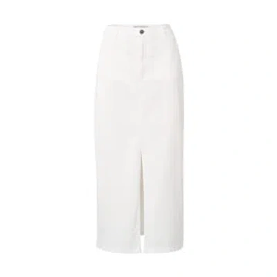 Yaya Denim Maxi Skirt With Slit | Off White In Blue
