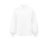 YAYA LOOSE FIT BLOUSE WITH COLLAR AND LONG BALLOON SLEEVES | PURE WHITE