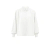 YAYA OVERSIZED BLOUSE WITH LONG PUFF SLEEVES COLLAR | OFF WHITE