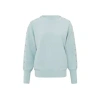 YAYA SWEATER WITH BOATNECK, LONG SLEEVES AND BUTTON DETAILS | PLEIN AIR BLUE