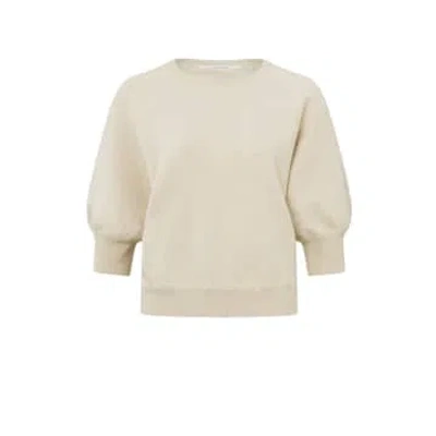 Yaya Jumper With Round Neck And Raglan Sleeves| Summer Sand Melange In Neutrals