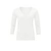 YAYA TOP WITH V NECKLINE AND BUTTON DETAIL | PURE WHITE