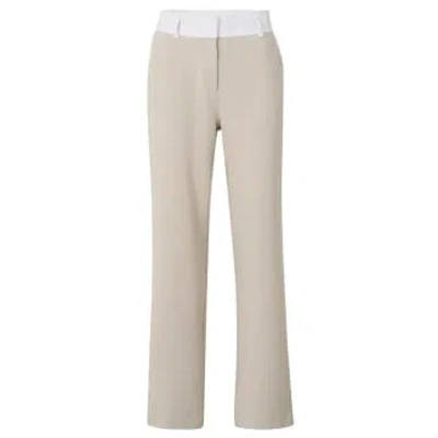 Yaya Woven Flared Trousers With High Waist | Light Taupe In Neturals