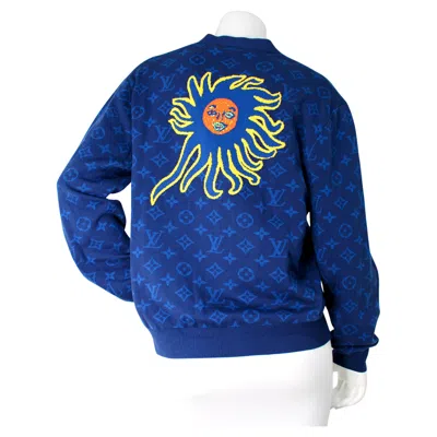 Pre-owned Yayoi Kusama Louis Vuitton X Yayoi Kusuma Blue Monogram Sun Graphic Cardigan