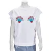 Yazbukey Ladies White Short Sleeve Top In White