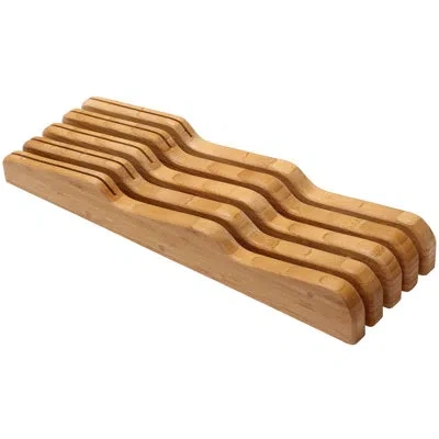 Ybm Home 9 Slot In-drawer Bamboo Kitchen Knife Block In Natural