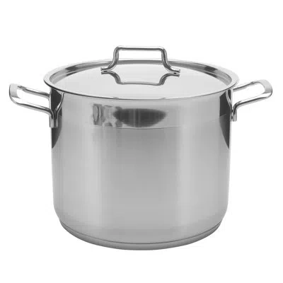 Ybm Home Hascevher 18/10 Stainless Steel Stock Pot With Lid In Silver