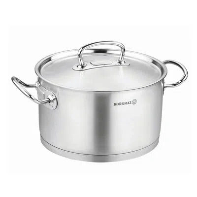 Ybm Home Korkmaz 6.5-qt. Stainless Steel Stock Pot With Lid In Silver