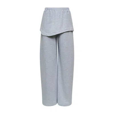 Ych Asymmetrical Skirt Pants In Gray
