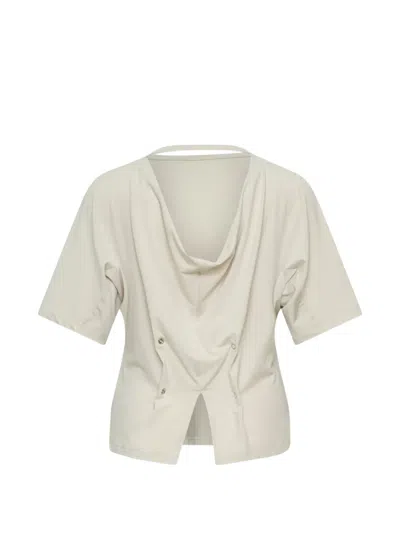 Ych Backless T-shirt In Brown