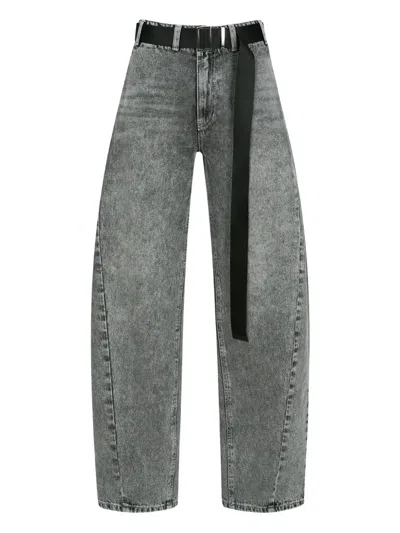 Ych Belted Jeans In Gray
