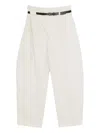 Ych Belted Pleated Trousers In White