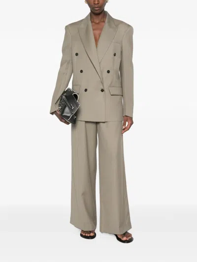 Ych Cut-out Wide-leg Tailored Trousers In Blue