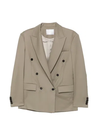 Ych Double-breasted Blazer In Neutral