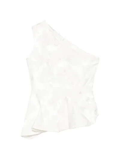 Ych Floral-jacquard Top In White