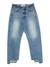 Ych High-low Hem Jeans In Blue