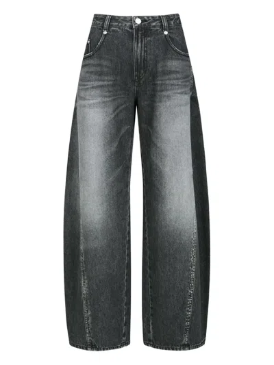 Ych High-waist Balloon Jeans In Black