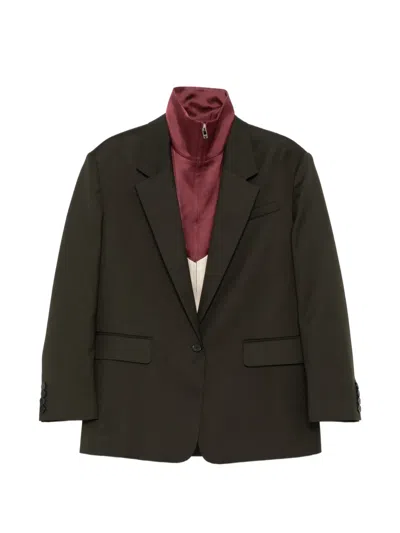 Ych Layered Blazer In Brown