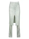 Ych Layered Denim Trousers In Green