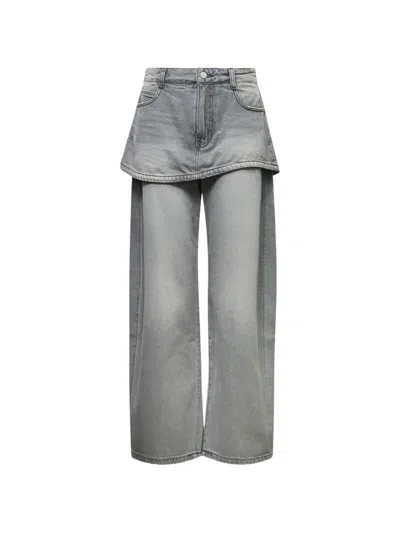 Ych Layered Skirt Jeans In Gray