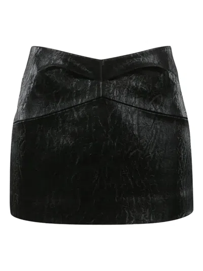 Ych Lurex-detailed Mini Skirt In Black