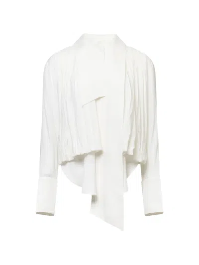 Ych Pleats Tie Shirt In White