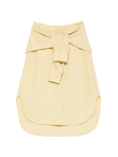 Ych Shirt-style Midi Skirt In White