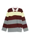 Ych Striped Polo Top In Red