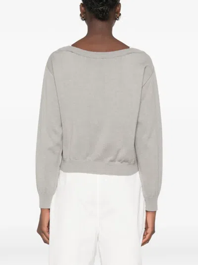 Ych V-neck Layered-effect Cardigan In Gray