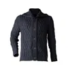 Y.chroma Men's Black / Grey / Neutrals Power Cable Sweater Obsidian Gray