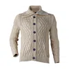 Y.chroma Men's Neutrals Power Cable Sweater Soybean