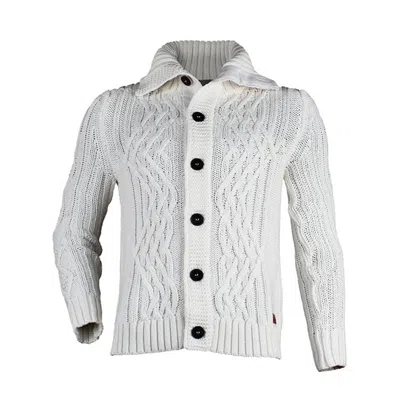 Y.chroma Men's Power Cable Sweater White Lotus