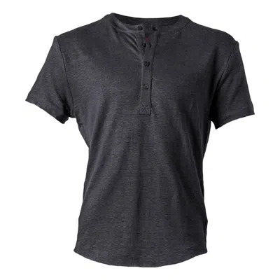 Y.chroma Men's White Greek Linen Short-sleeve Henley