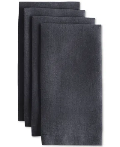 Year & Day Linen Solid-color Napkin, Set Of 4 In Midnight