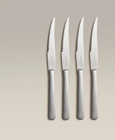 Year & Day Steak Knives, Set Of 4 In Brushed Steel