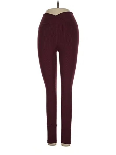Pre-owned Year Of Ours Active Pants In Burgundy