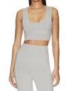 Year Of Ours Body U Neck Crop In Heathered Grey In Gray