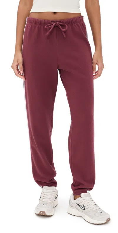 Year Of Ours Boyfriend Sweatpants Burgundy/cream In Pink