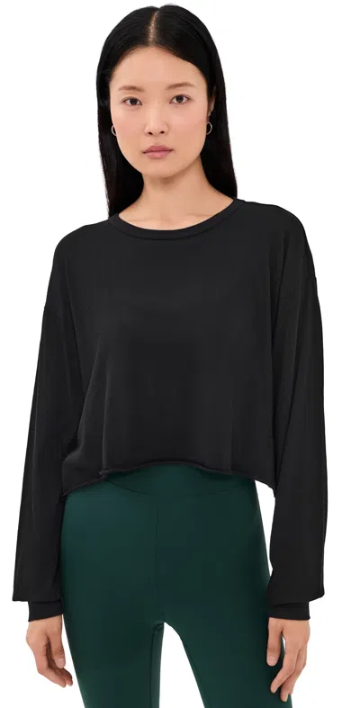 Year Of Ours Cropped Long Sleeve Tee Black