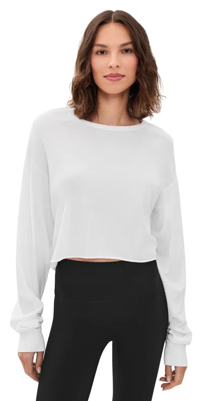 Year Of Ours Cropped Long Sleeve Tee White